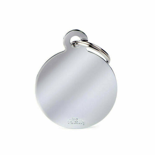 ID Tag Basic collection Big Round in Chrome Plated Brass
