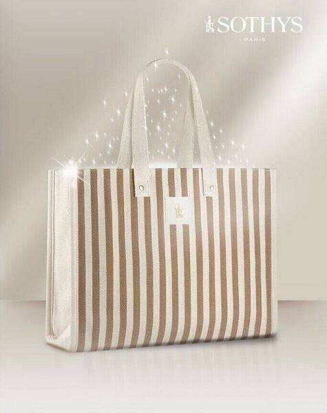 SAC PRINTEMPS ETE 2025 RAYURES BEIGE & TAUPE REF 400111