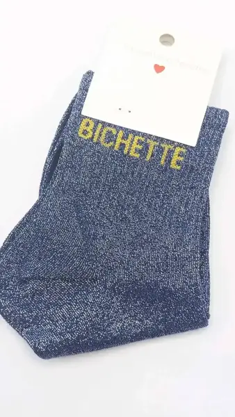 Chaussettes à Paillettes Bichette Marine