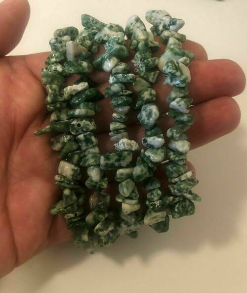 Snake dragon jade chip bracelets