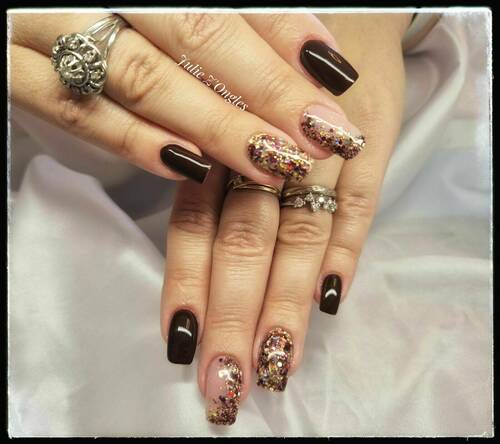 Remplissage Gel bicolore et paillettes 