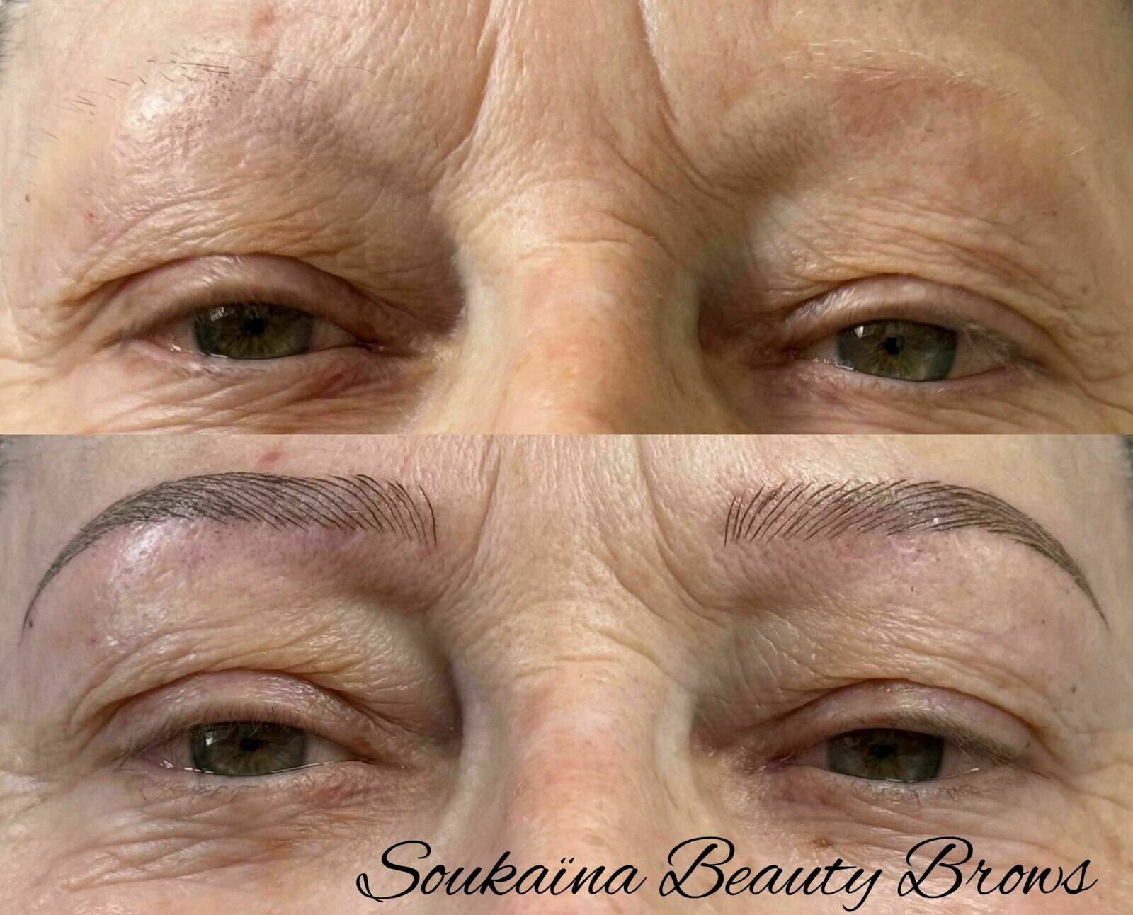 Restructuration complète de sourcils inexistants au Microblading 