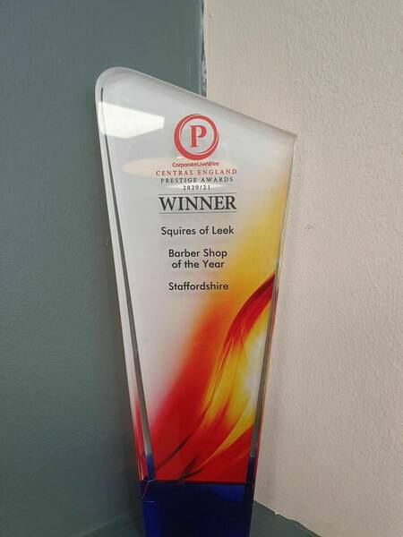 Winner trophy for Barber shop for Central England.