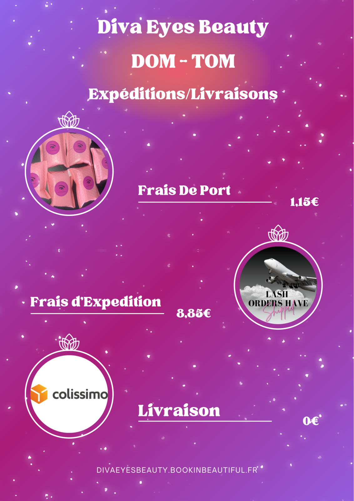 Frais de port, d’expédition et de livraison DOM - TOM