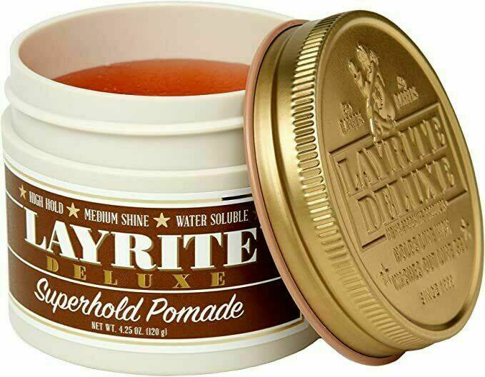 Layrite Superhold Pomade 120g | High Hold | Water Soluble | Medium Shine