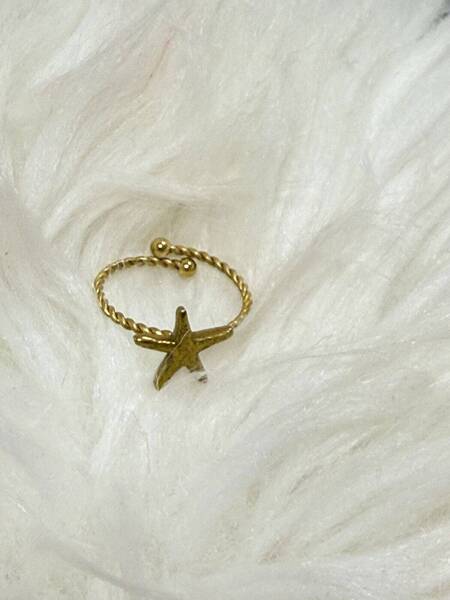 Bague etoile de mer fine 