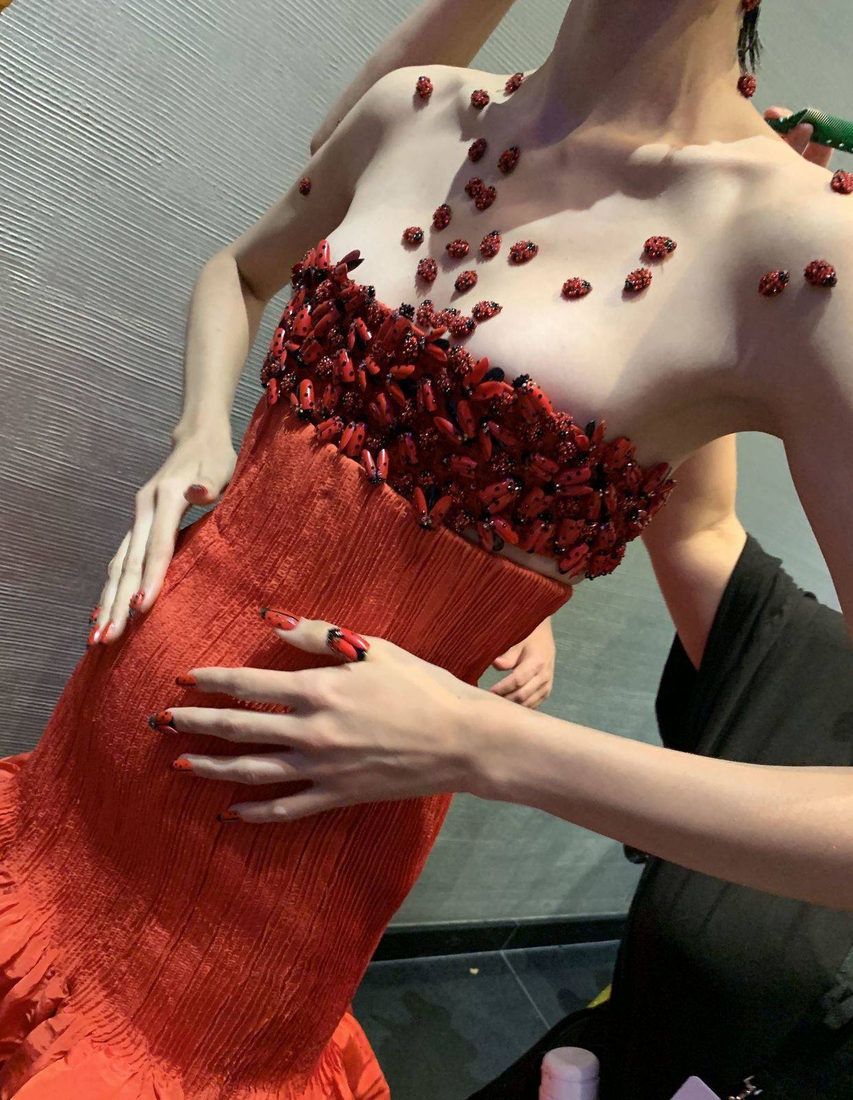 Loved working on Schiaparelli haute couture show in Paris as part of team Marian Newman, creating little ladybug nails.