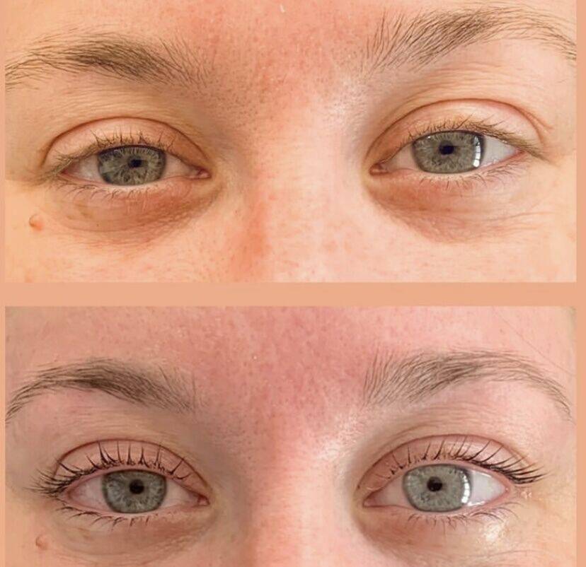 Réhaussement de cils + coloration cils et sourcils 