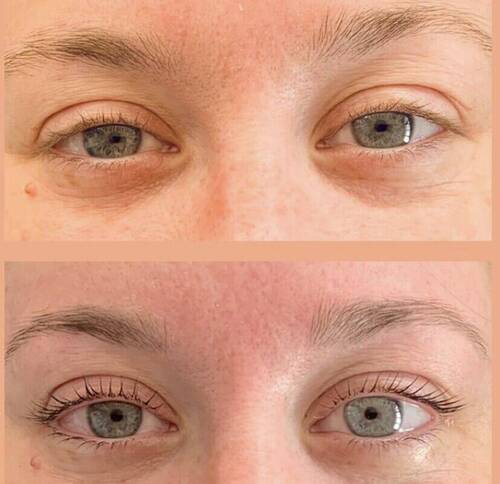 Réhaussement de cils + coloration cils et sourcils 