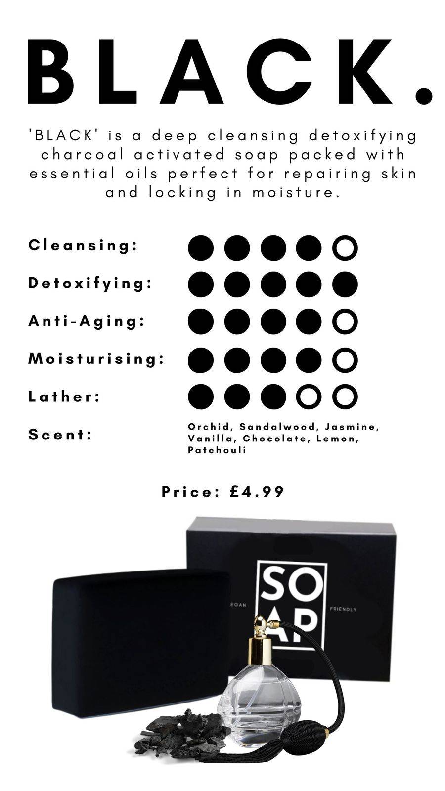 SOAP uk - BLACK 100g soap bar