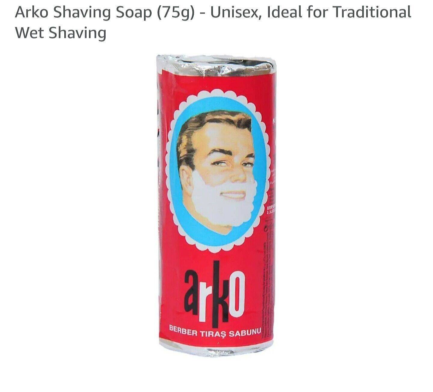 Arko Shaving Soap (75g) - Unisex, Ideal for Traditional Wet Shaving