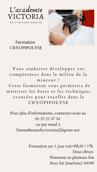 Formation Cryolipolyse