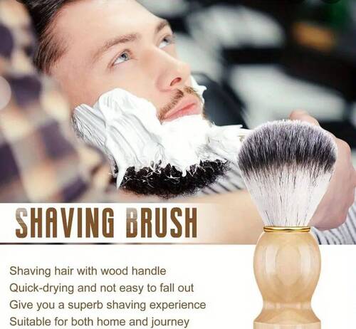 Beard Brush Wooden Handle For Soft Lathering and Smooth Skin and Beard Care
