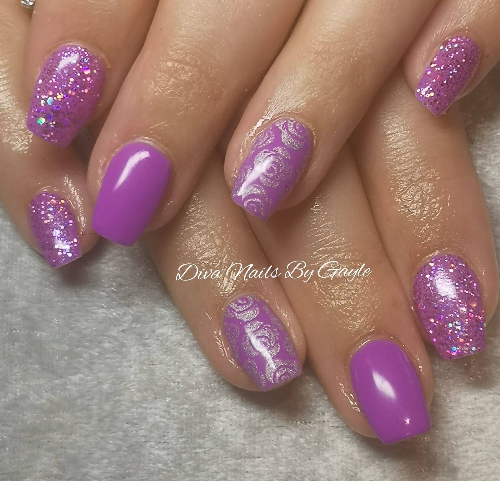 Bobby Dazzler, livi glitter and silver holo stamping