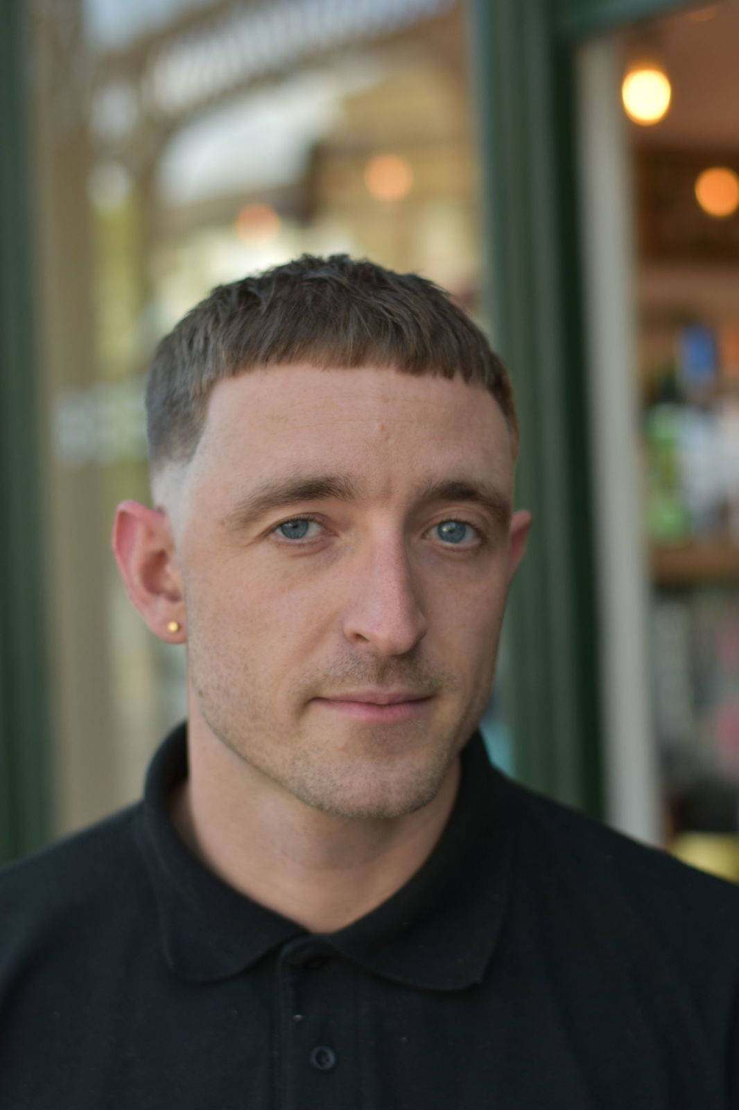 Blunt fringe and fade 