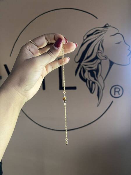 Chevillèrent acier inoxydable et œil de tigre 