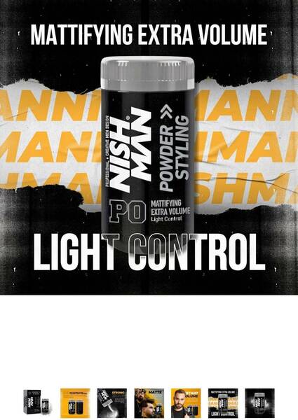 NISHMAN Hair Styling Powder P0 Light Control 20g Mattifying Extra Volume Maximum Volume Boost Texture Perfect Hair Styling Powder Flexible Hold Matte Finish