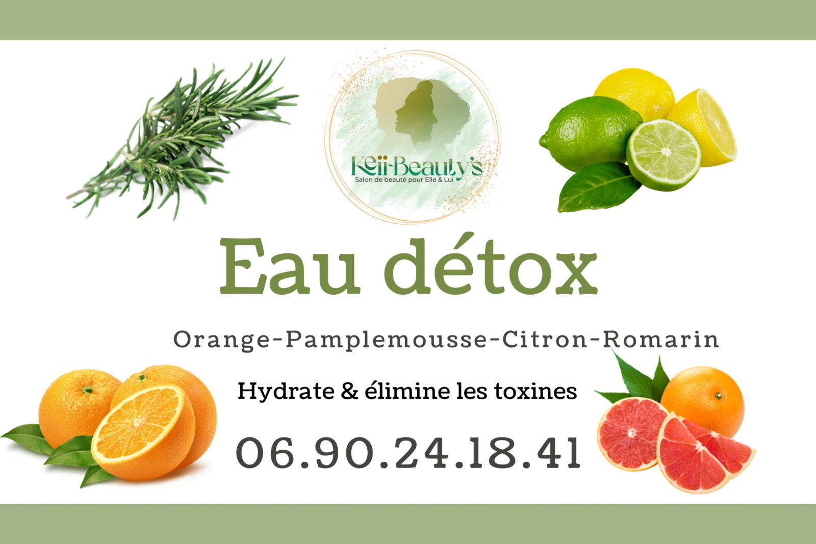 Eau détox: Oranges • Pamplemousse Citrons • Romarin 1,5L