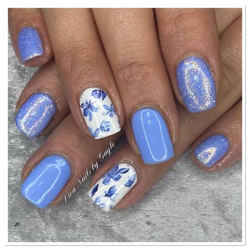 Blue Sky with Elsa Magpie and pretty delicate foil print