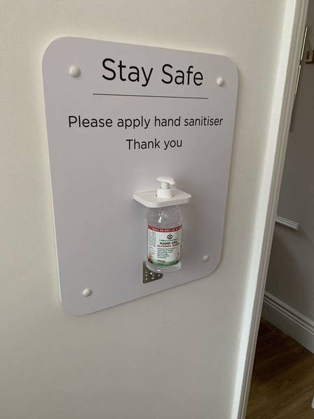  Sanitiser station for customers 