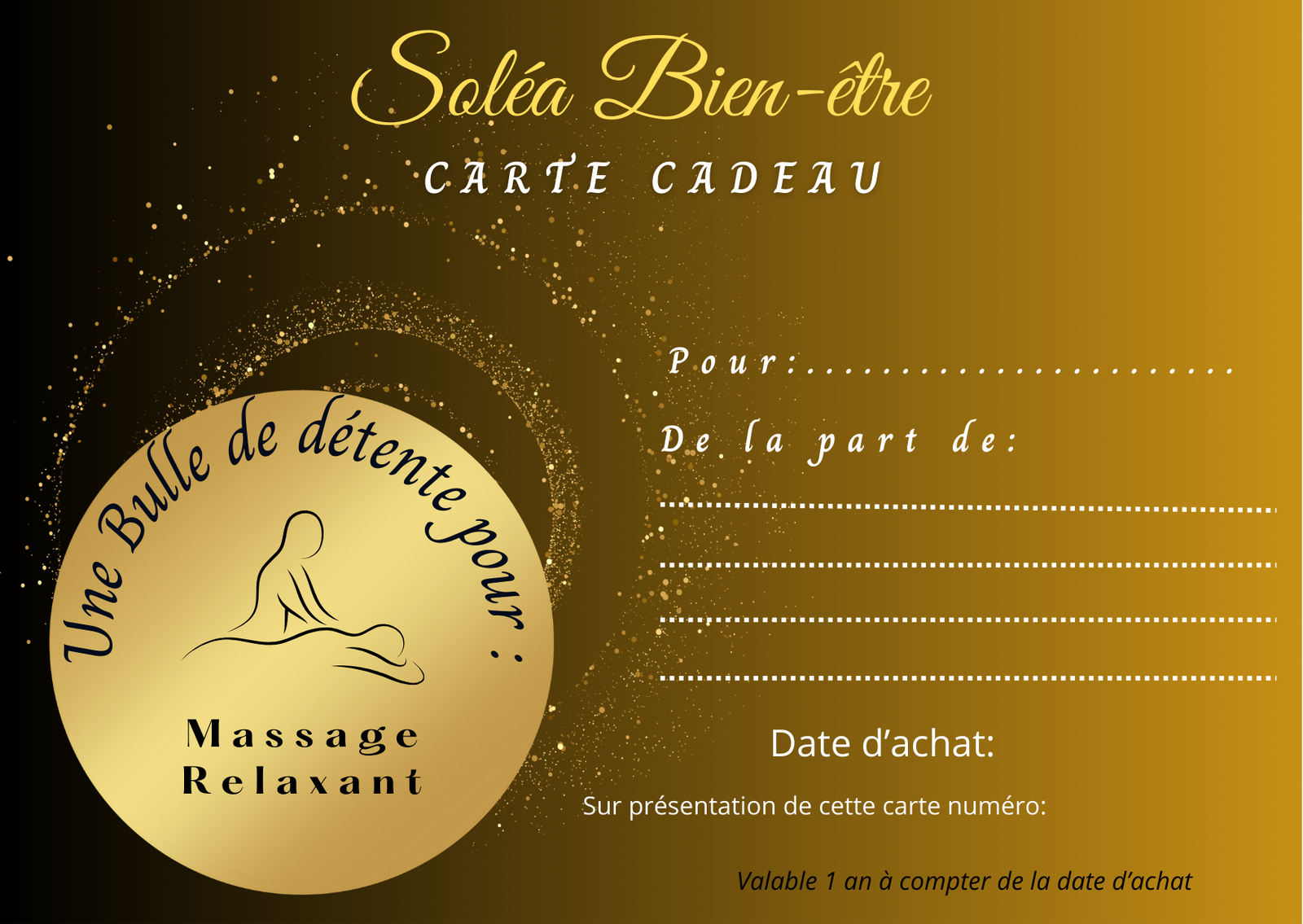 Carte cadeau Massage Relaxant (60min)