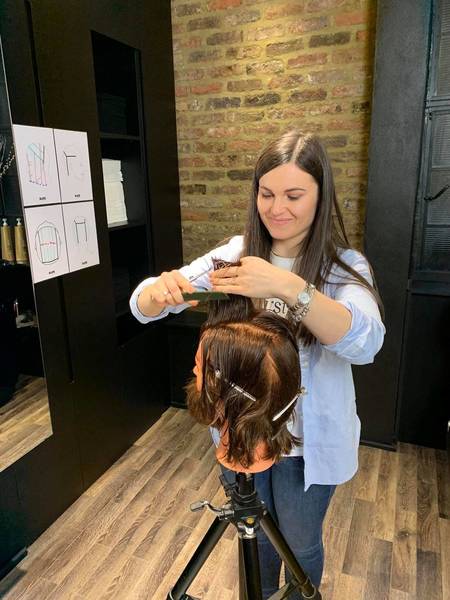 1to 1 classes geometric scissors haircuts in London 