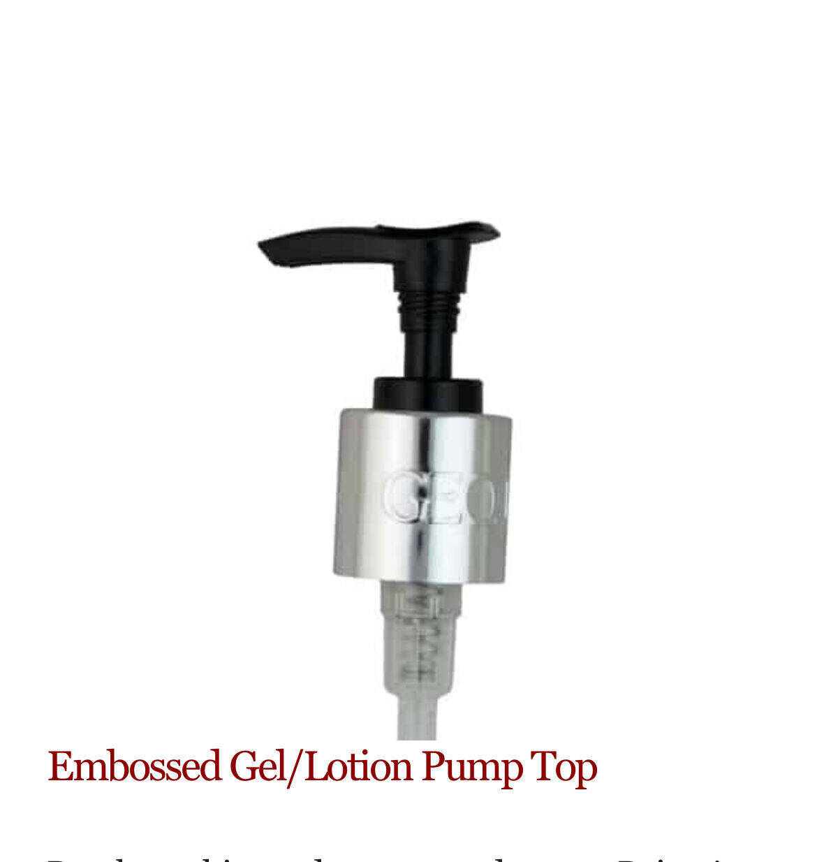 Embossed Pump Top to fit 500ml bottles 