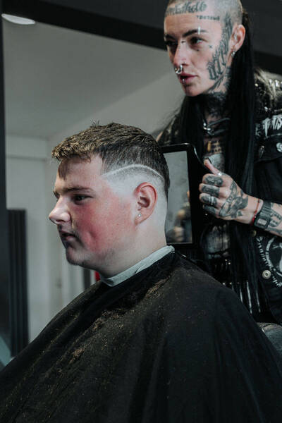 •	Filename: hot-towel-shave-buxton.jpg Alt text: “Hot towel shave at KVL Hair barbers in Buxton”