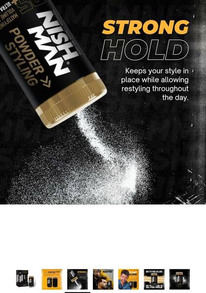 NISHMAN P5 Hair Styling Powder Ultra Hold 20g Mattifying Volume Maximum Volume Boost Texture Perfect Hair Styling Powder Flexible Hold Matte Finish