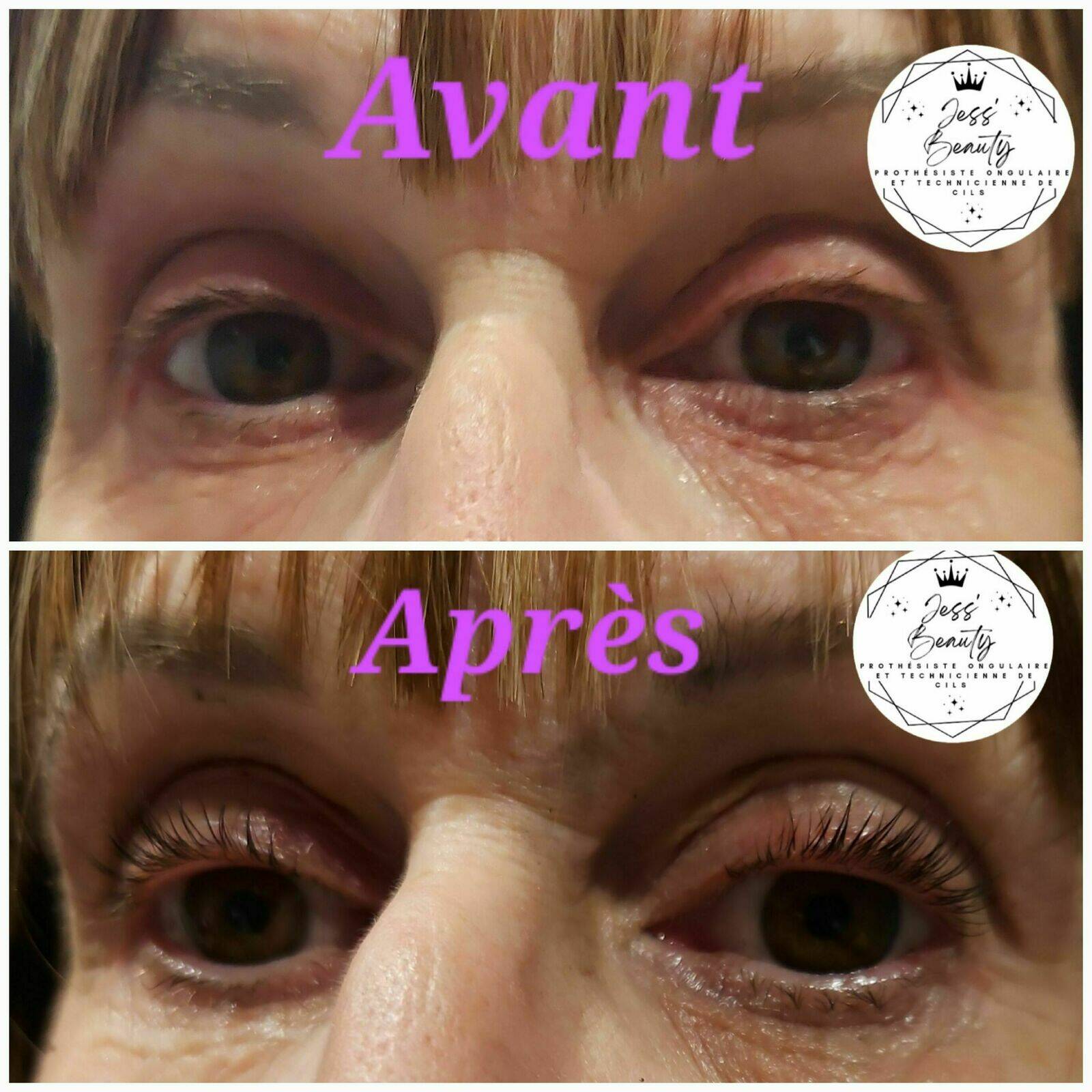 Réhaussement de cils avec coloration 