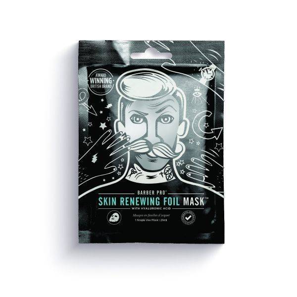 BARBER PRO SKIN RENEWING FOIL MASK WITH HYALURONIC ACID & Q10