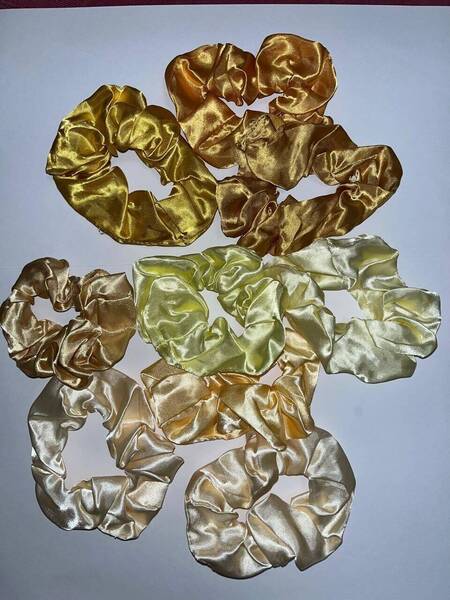 Chouchou en satin - Marron / beige