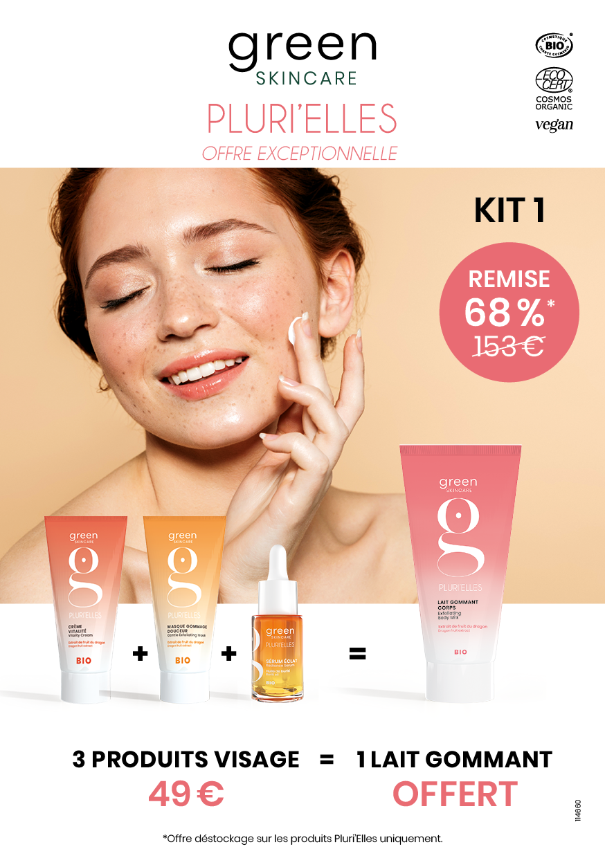 Offre PLURI'ELLES ( 3 produits visage = 1 lait gommant offert)