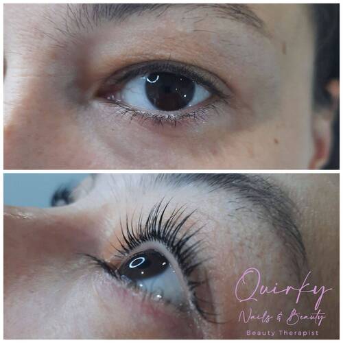 Lash lift and tint treatment before and afterwards