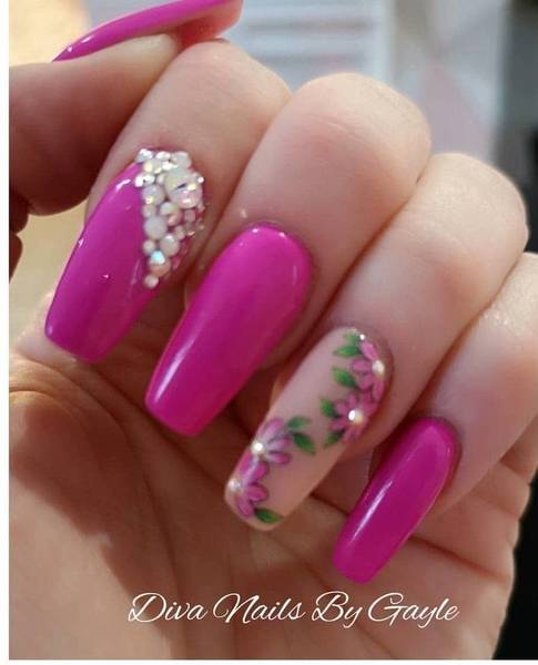 Barbie pink, floral decals and Swarovski crystals