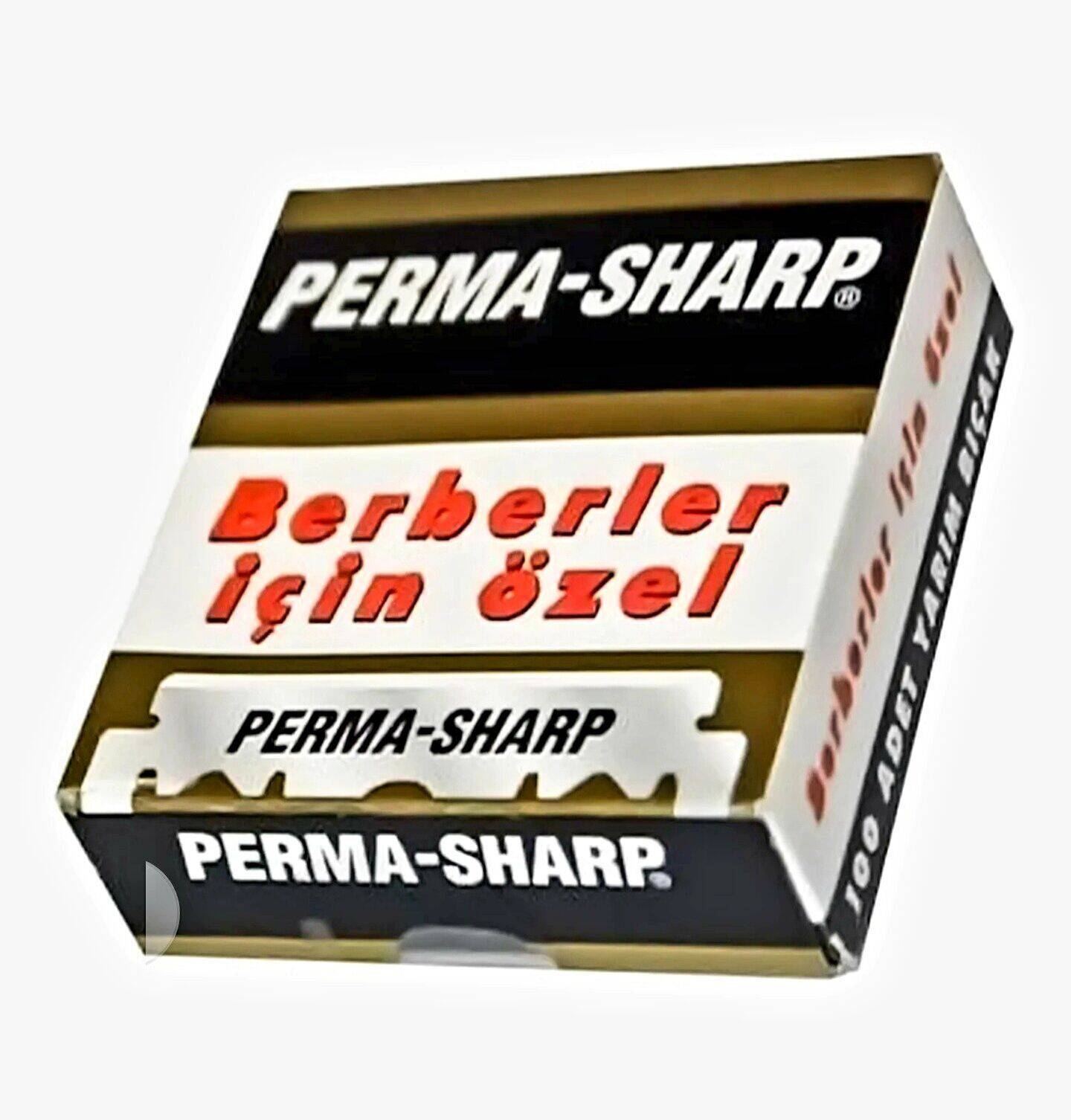 Perma-Sharp Single Edge Razor Blades - 100 Pack for a Superior Shaving Experience For Shaving Enthusiasts and Professional Barbers White