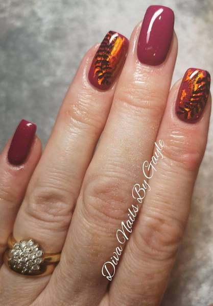 Foils and stamping layered to create this result