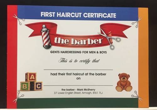 First haircut certificate for the wee ones!;)