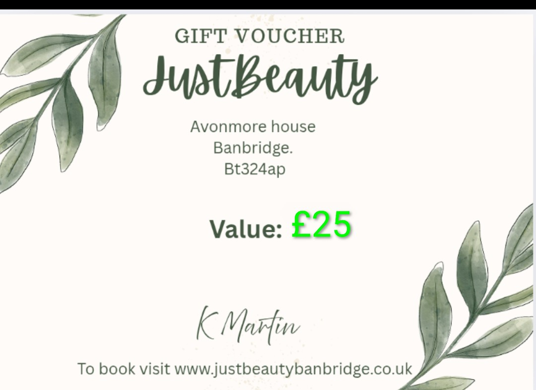 Just Beauty Banbridge. Gift voucher