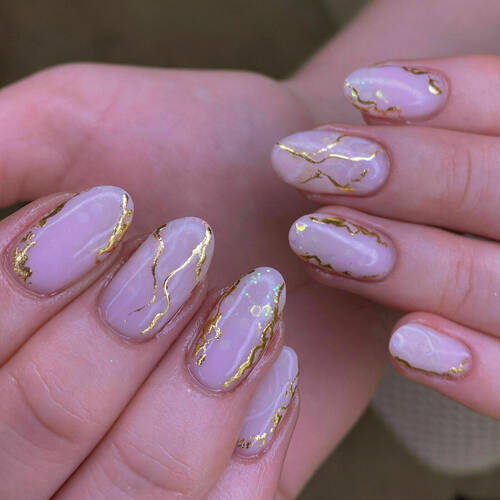 BIAB + 10 nail art