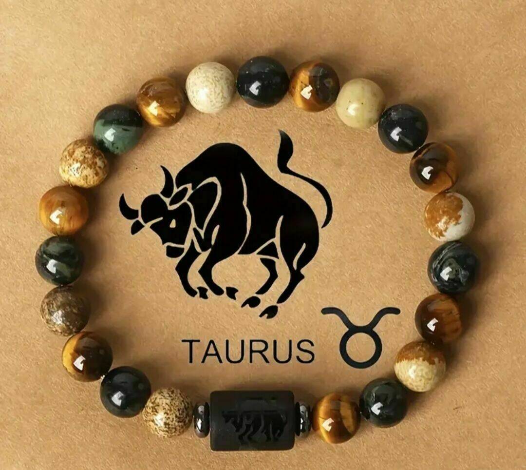 Signé de terre Bracelet astrologique taureau ,vierge, capricorne 