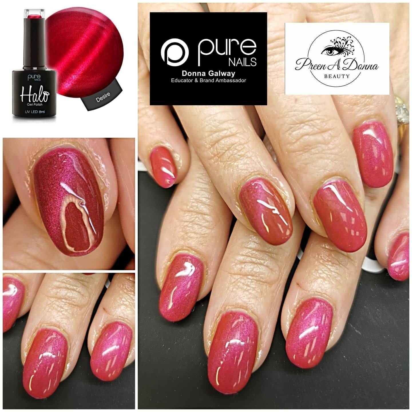 Cats eyes #halogelpolish #halogel #acrylicnails #haloacrylic #preenadonna #gelpolish #naturalnails #halogelpolish @purenailsuk #nailsofinstagram #naturalnails #nails #halogelpolish