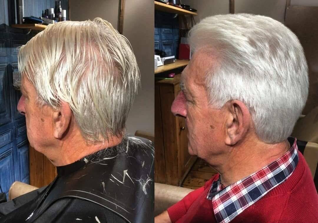 Before & After shot of a Gentlemens haircut.