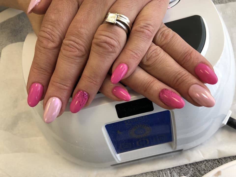 Pretty pinks & pigments over PolyGel extensions 