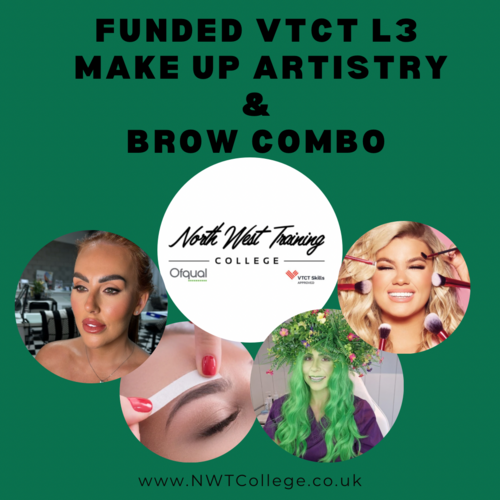FUNDED L3 MAKE UP ARTISTRY & BROW COMBO 26weeks NEXT COURSE MAY 2026