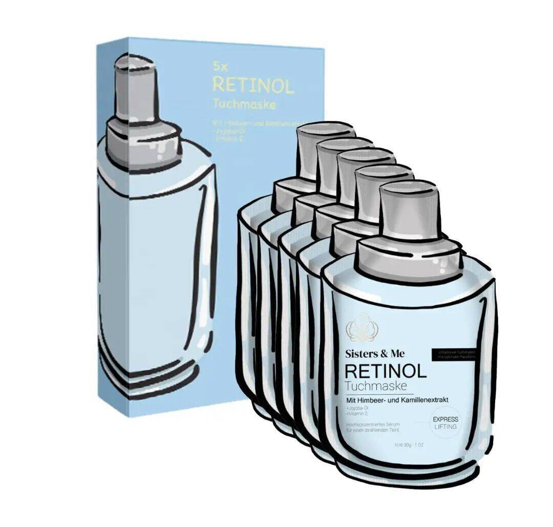 5x RETINOL TUCHMASKE MIT HIMBEER & KAMILLENEXTRAKT