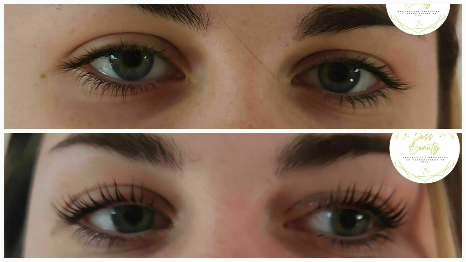 Réhaussement de cils avec coloration 