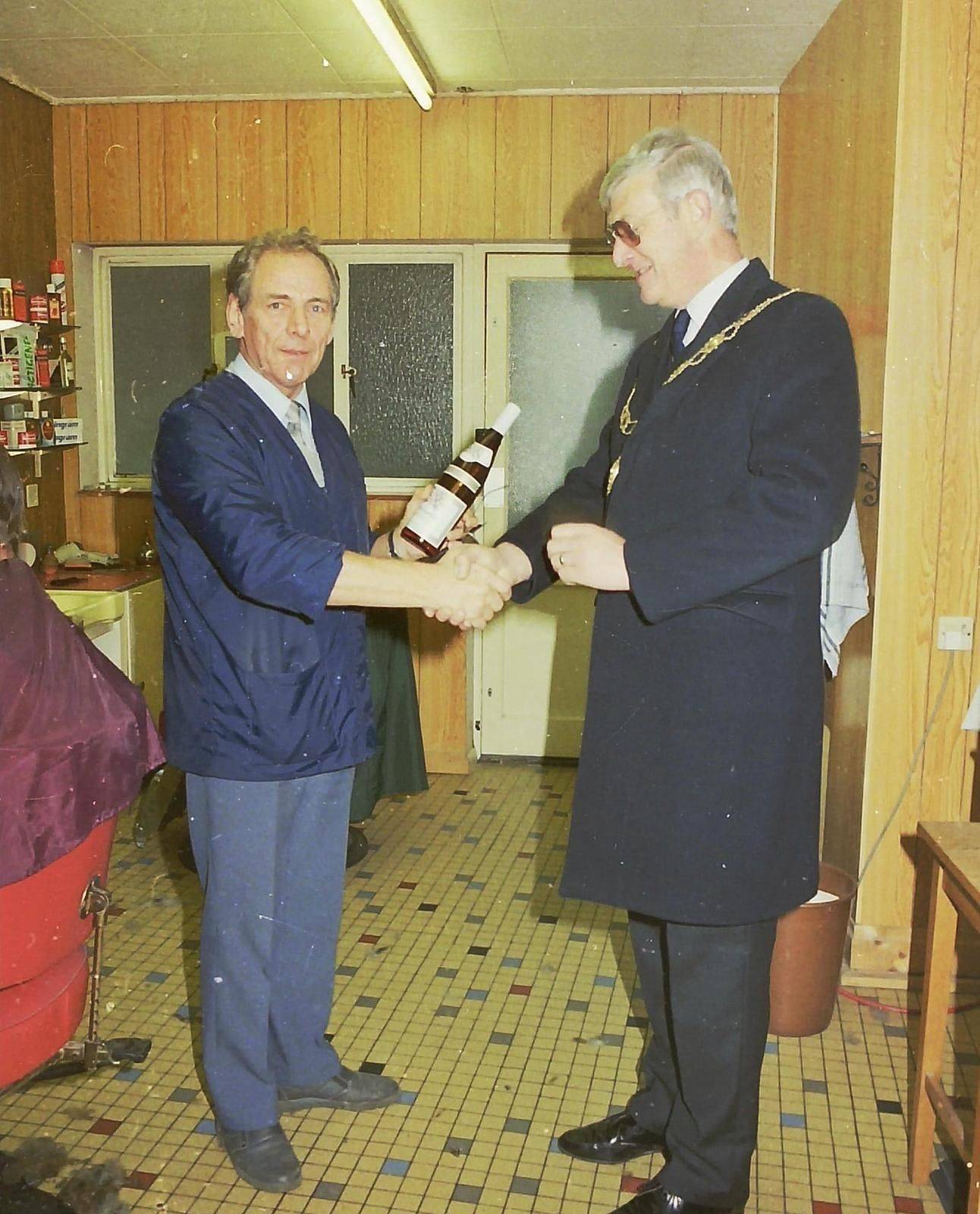 Geoff Giles previous owner 1957-1996 with Derek Raven Chairman of Birchington parish council.