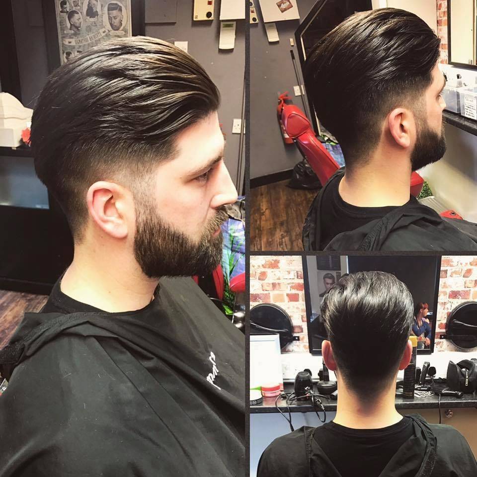 Skin fade sleeked back with a beard trim done by Natasha today ✂️✂️