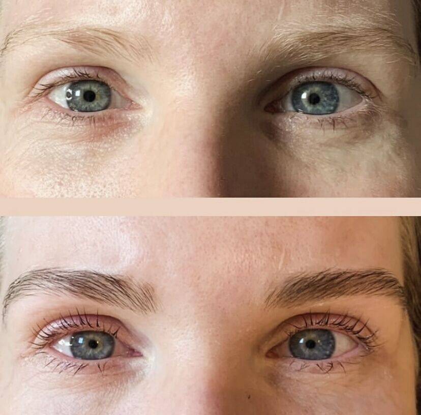 Réhaussement de cils + coloration cils et sourcils 
